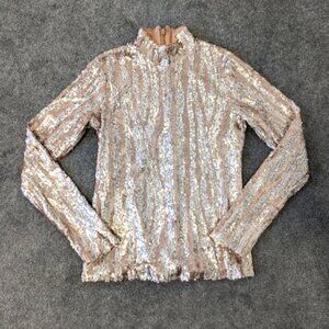NEW En Saison Mockneck Sequin Top Women's XSmall Party Cocktail Y2K Swiftie